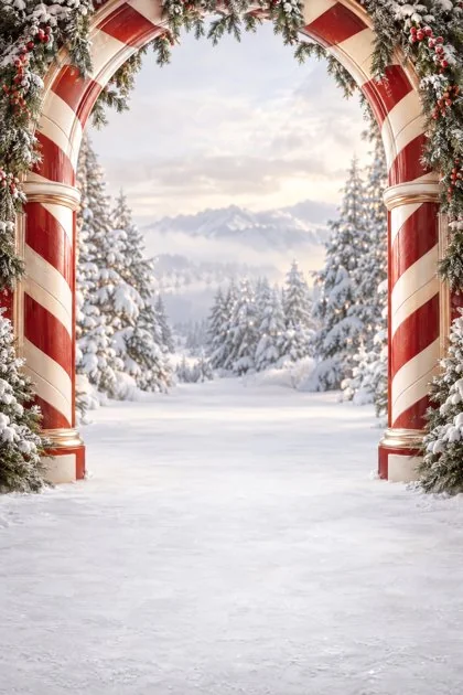 Candy Cane Portal backdrop